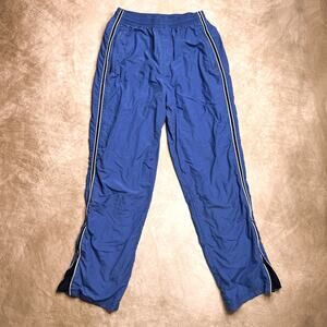 Classic Sports Vintage 90s Windbreaker Pants Blue Ankle Zip Men's Small Striped